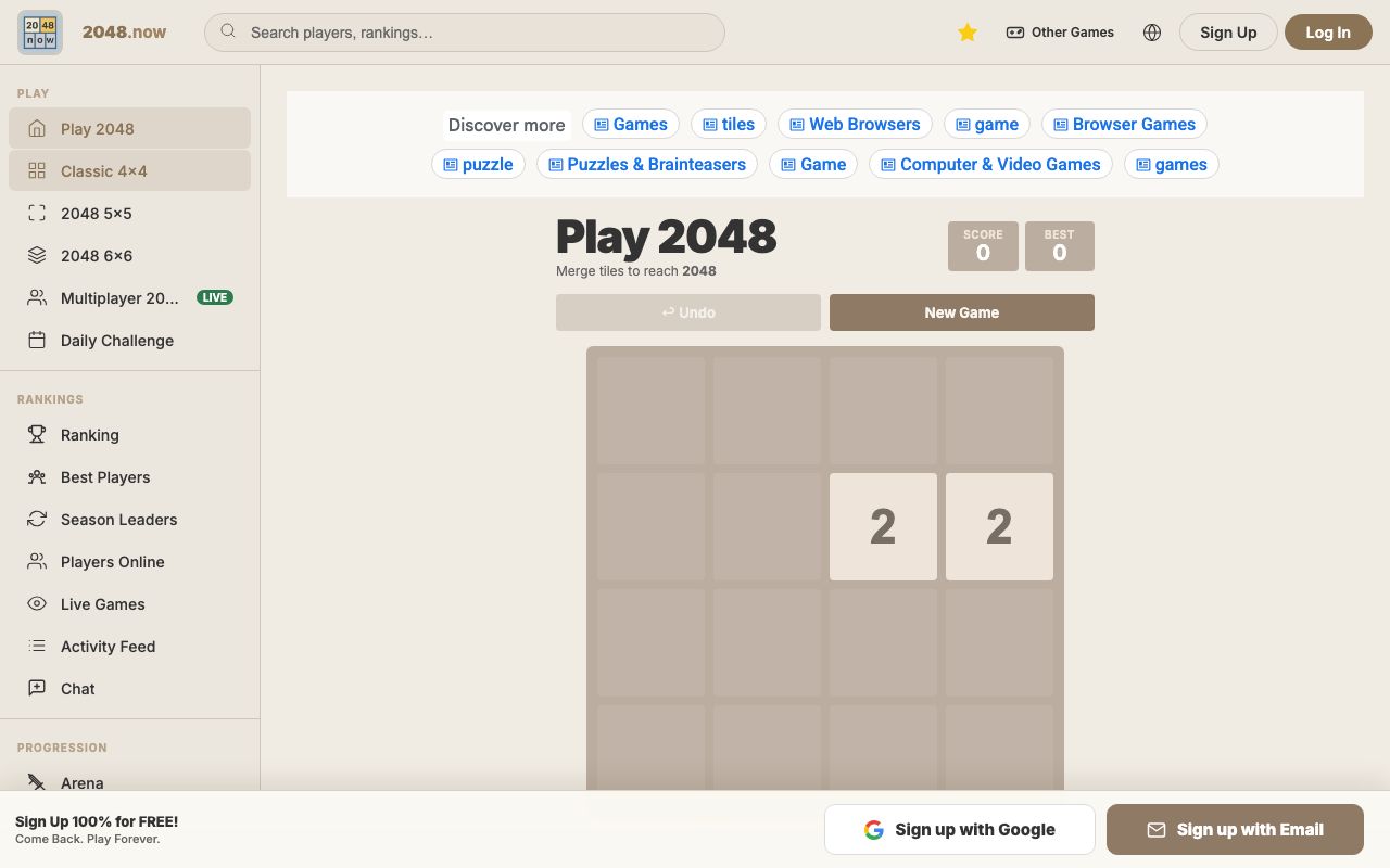 Play 2048 Online