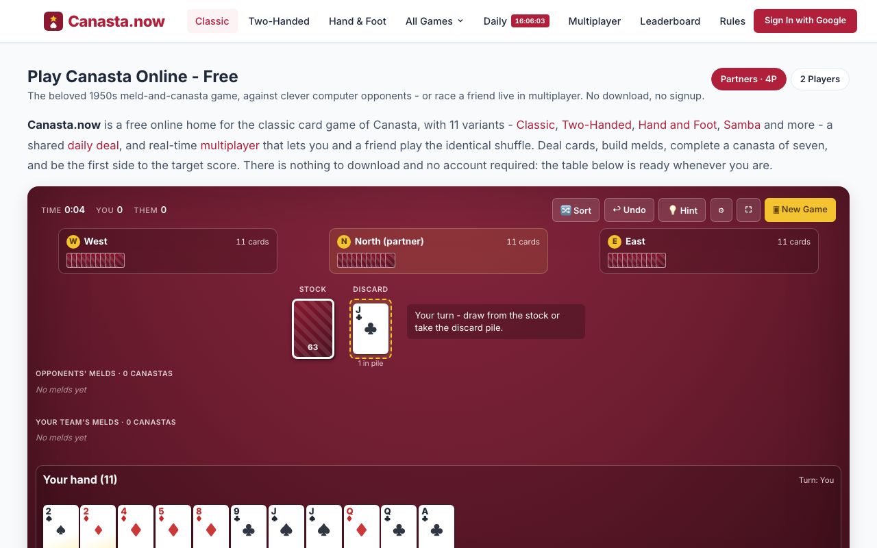 Play Canasta Online