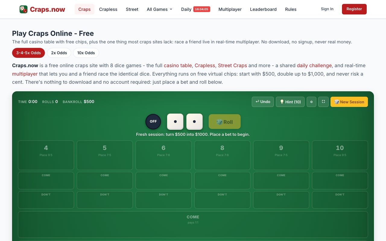 Play Craps Online