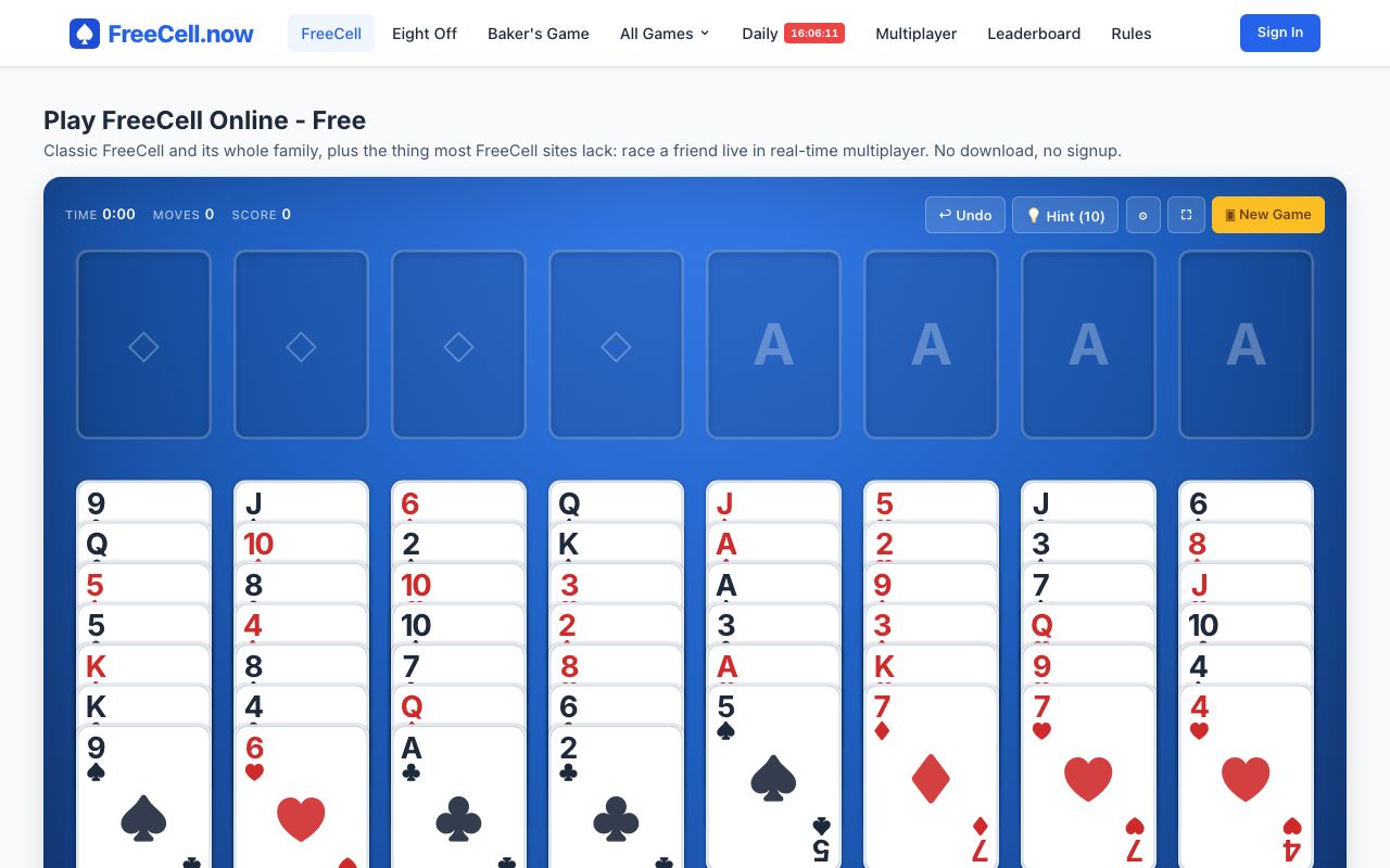 Play FreeCell Online