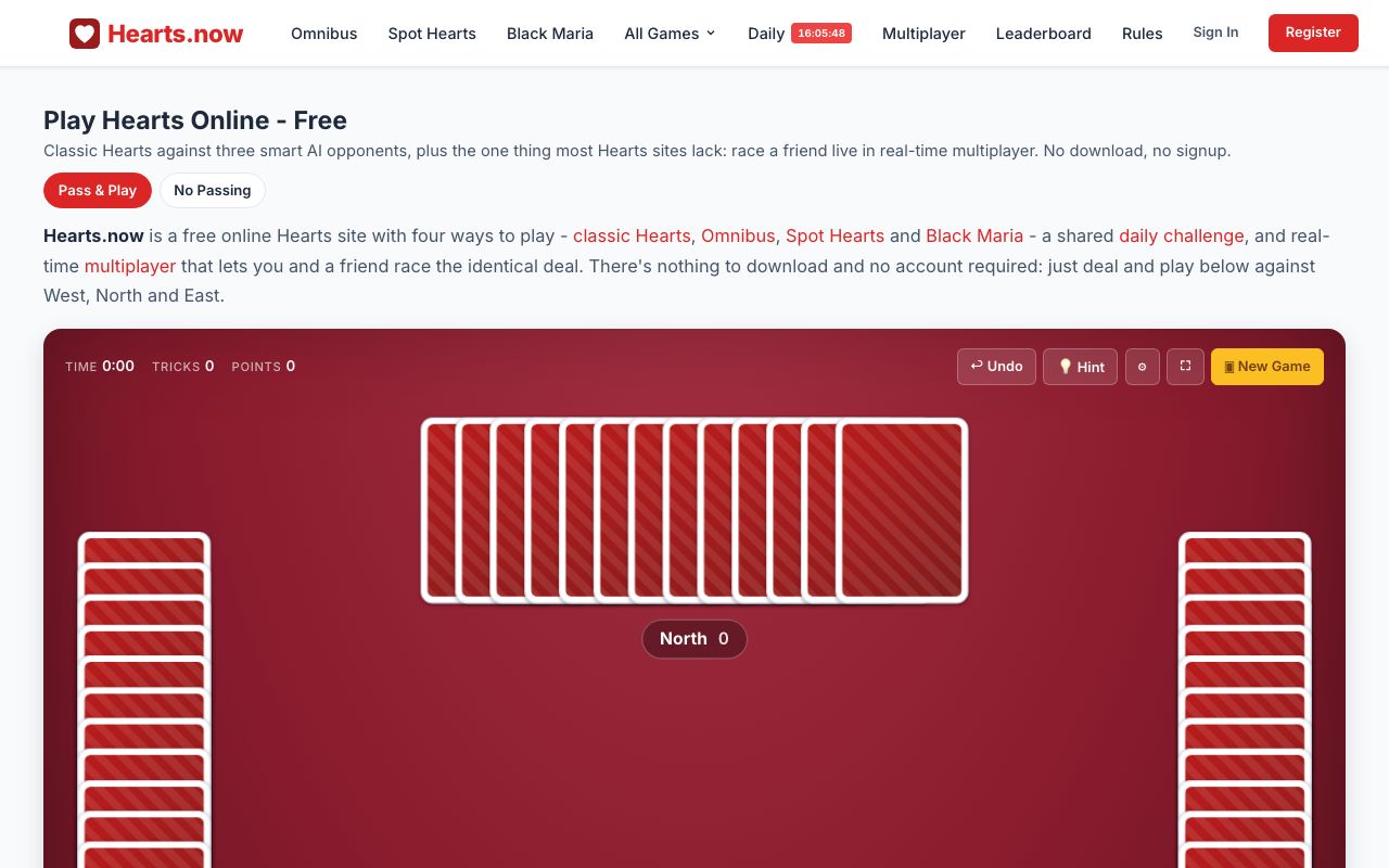 Play Hearts Online