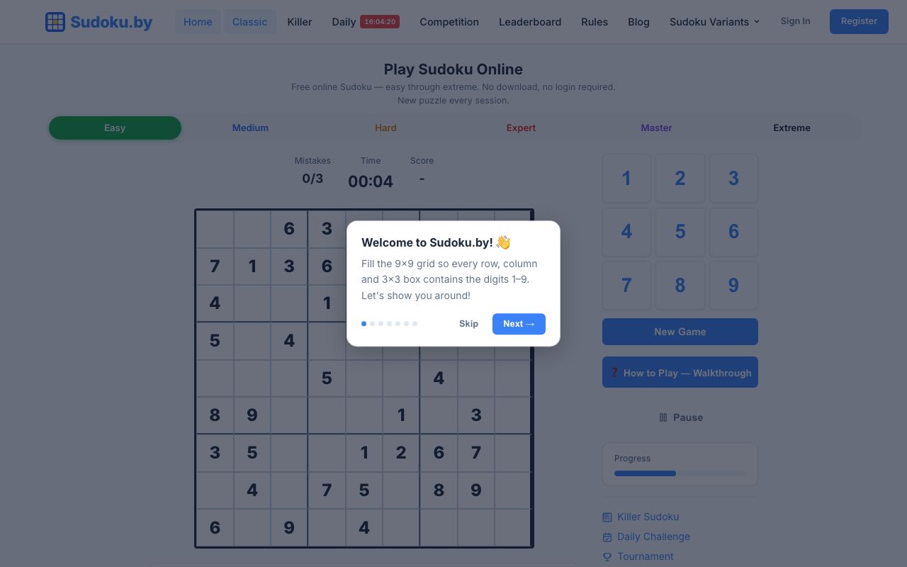 Play Sudoku Online