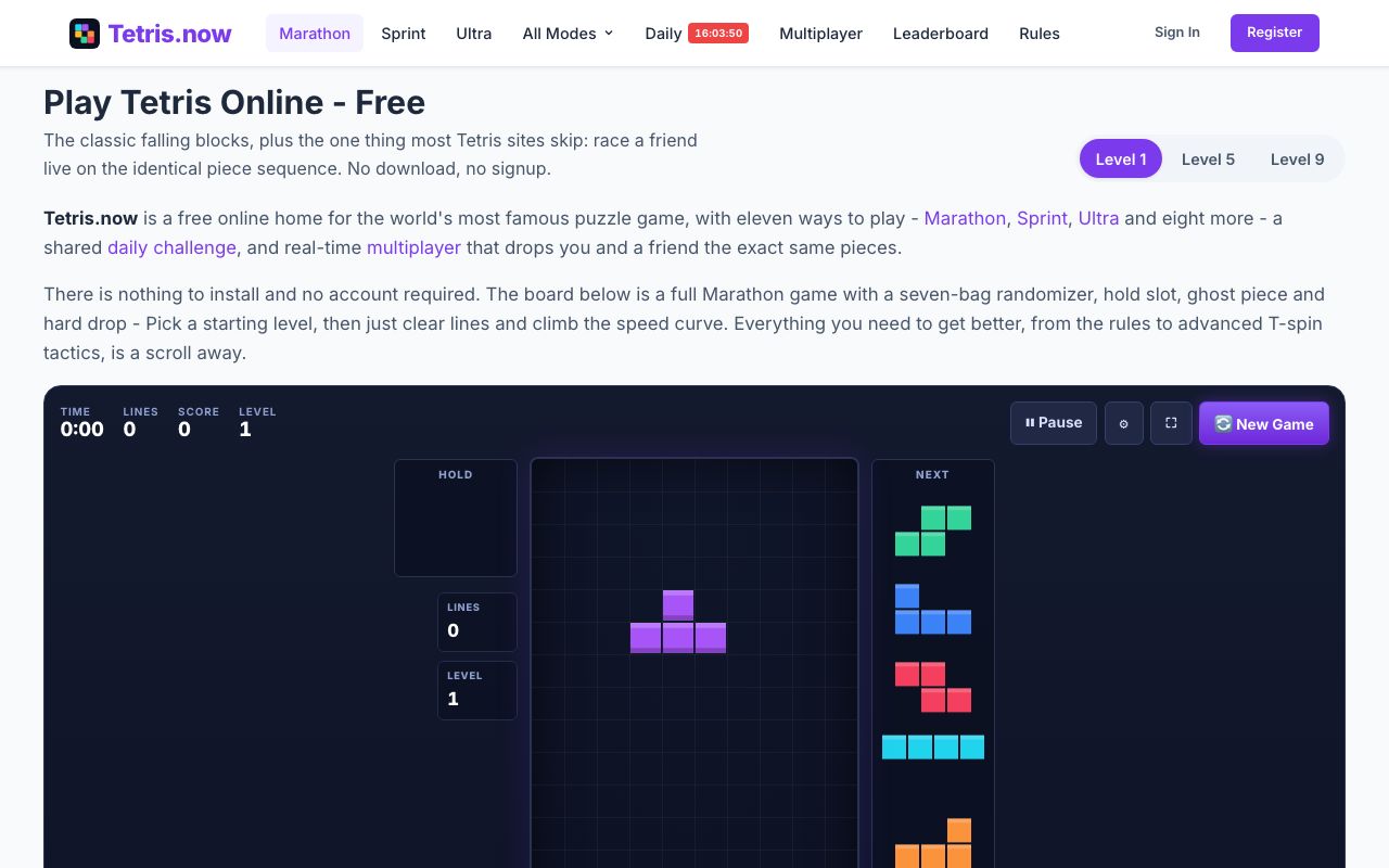 Play Tetris Online