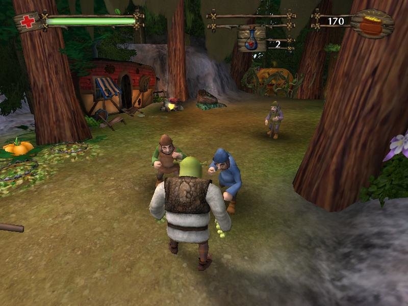 Shrek 2 (2004) Video Game PS2 4-Player Co-Op Gameplay 